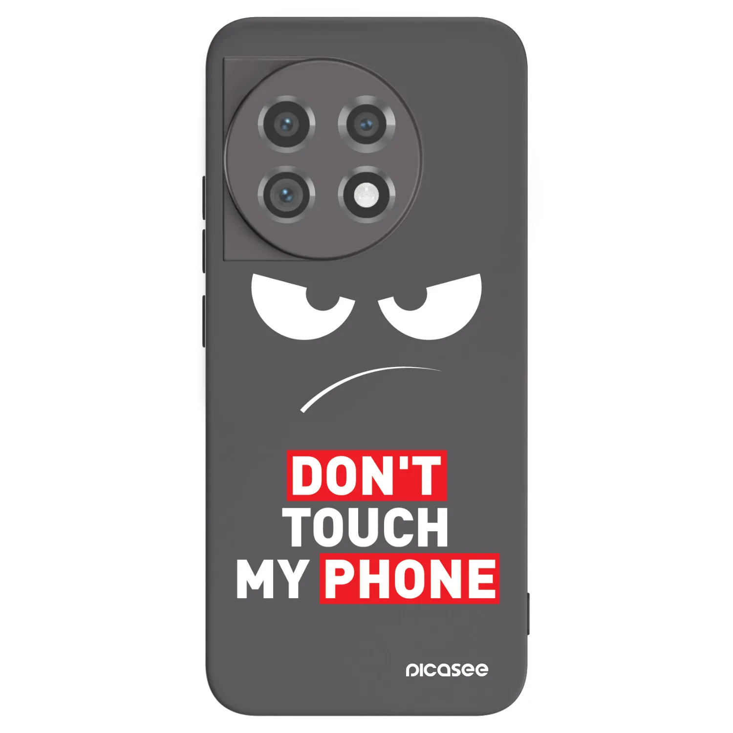 Picasee fekete szilikon tok az alábbi mobiltelefonokra OnePlus 11 5G - Angry Eyes - Transparent