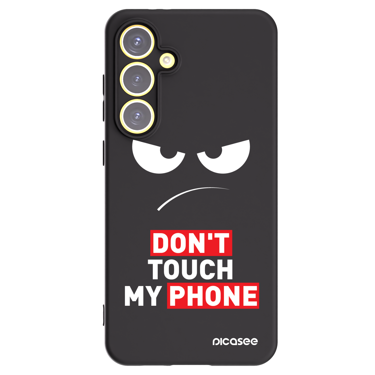 Picasee fekete szilikon tok az alábbi mobiltelefonokra Samsung Galaxy S24 FE S721B - Angry Eyes - Transparent
