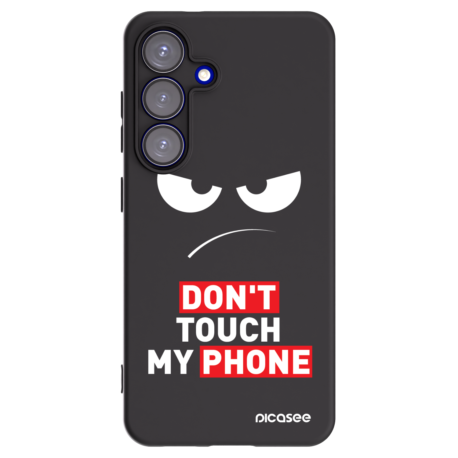 Picasee fekete szilikon tok az alábbi mobiltelefonokra Samsung Galaxy S25 5G - Angry Eyes - Transparent