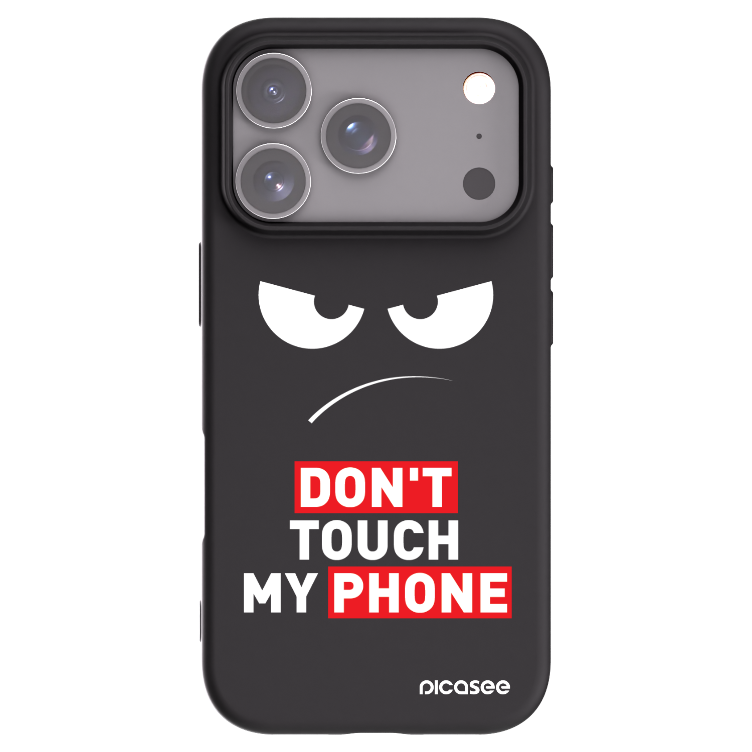 Picasee fekete szilikon tok az alábbi mobiltelefonokra Apple iPhone 17 Pro - Angry Eyes - Transparent