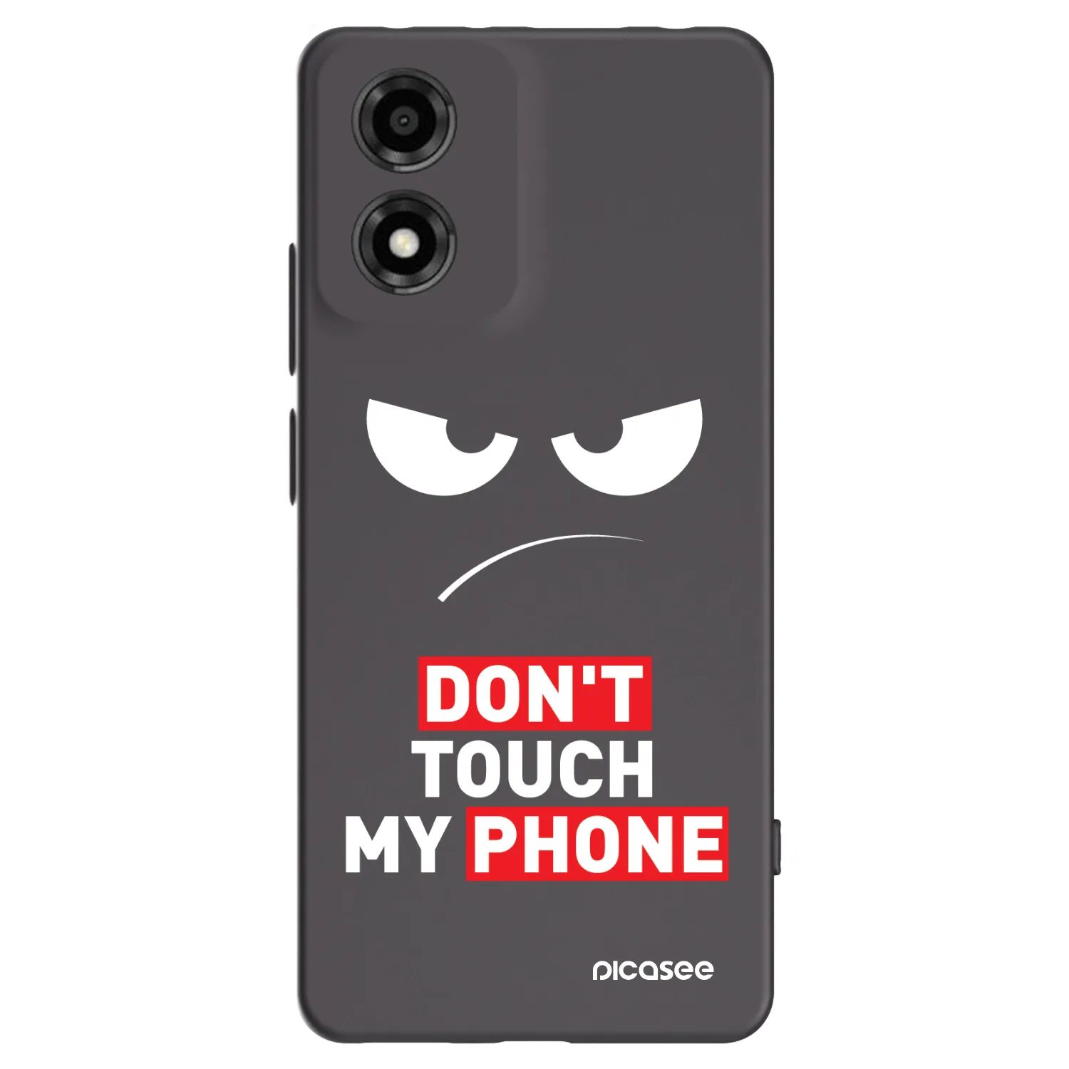 Picasee fekete szilikon tok az alábbi mobiltelefonokra Motorola Moto E14 - Angry Eyes - Transparent