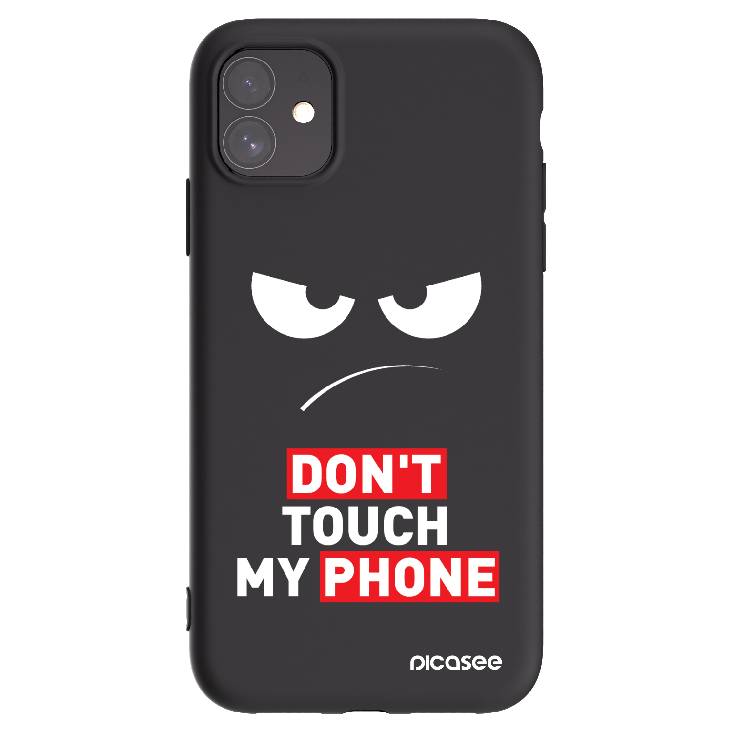 Picasee fekete szilikon tok az alábbi mobiltelefonokra Apple iPhone 11 - Angry Eyes - Transparent