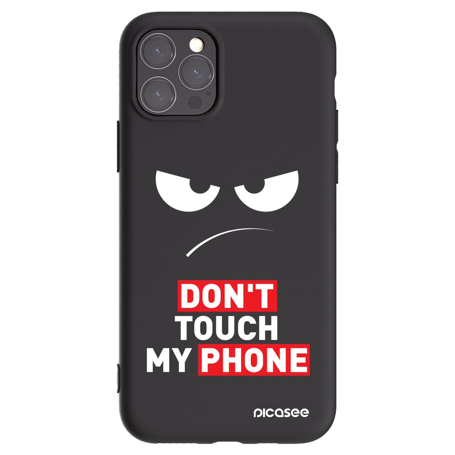 Picasee fekete szilikon tok az alábbi mobiltelefonokra Apple iPhone 11 Pro - Angry Eyes - Transparent