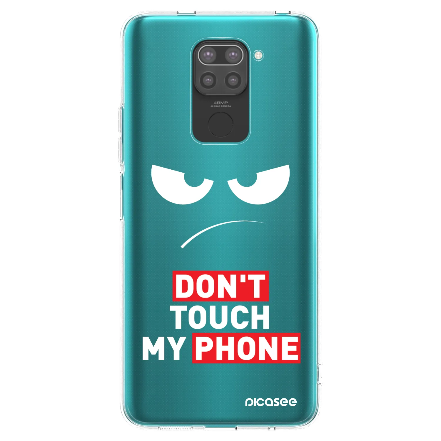 Picasee fekete szilikon tok az alábbi mobiltelefonokra Xiaomi Redmi Note 9 - Angry Eyes - Transparent
