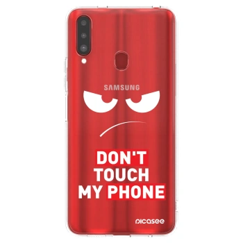 Picasee átlátszó szilikon tok az alábbi mobiltelefonokra Samsung Galaxy A20s - Angry Eyes - Transparent