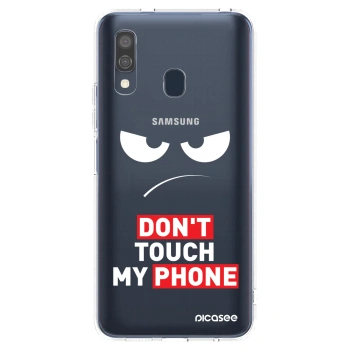 Picasee átlátszó szilikon tok az alábbi mobiltelefonokra Samsung Galaxy A40 A405F - Angry Eyes - Transparent