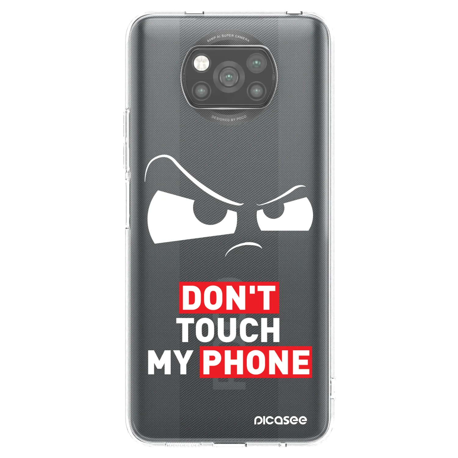 Picasee fekete szilikon tok az alábbi mobiltelefonokra Xiaomi Poco X3 - Cloudy Eye - Transparent