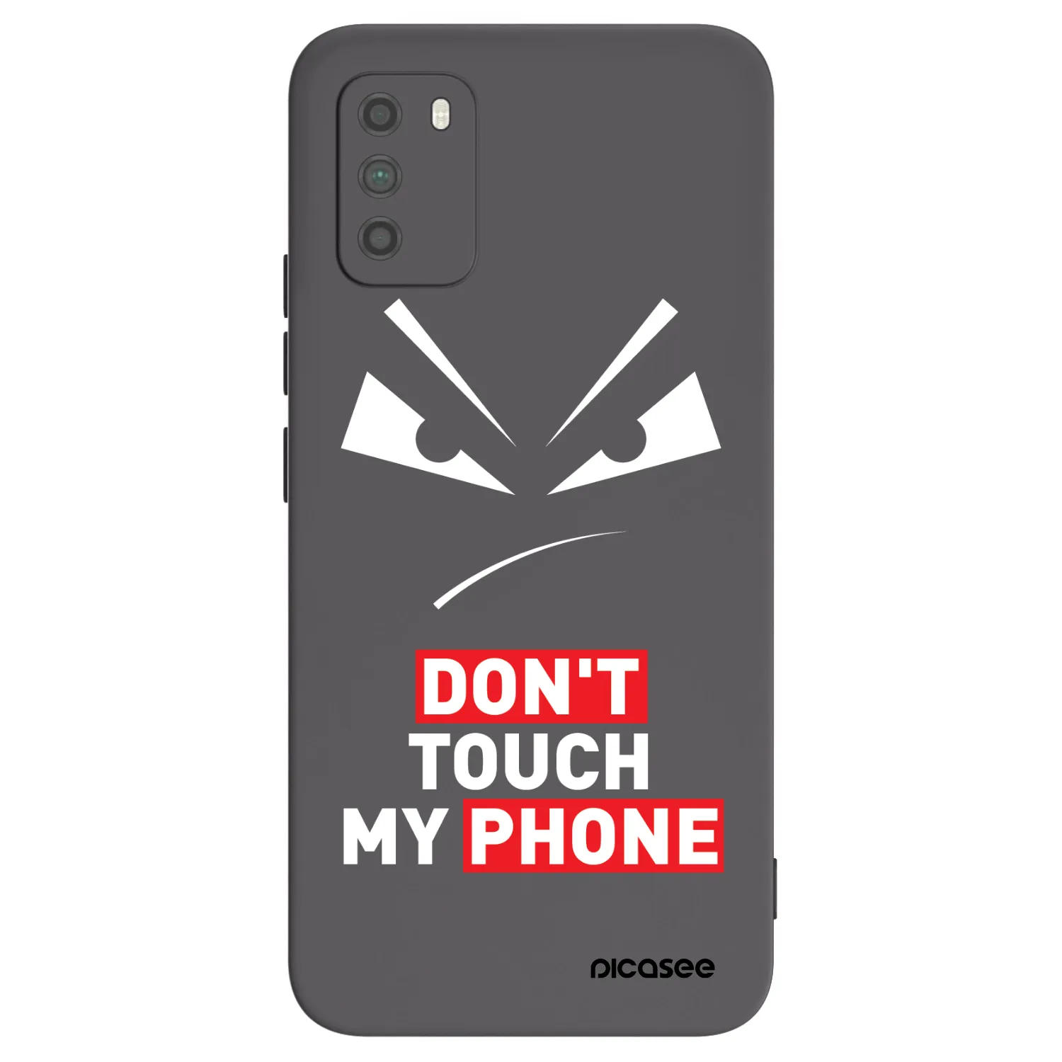 Picasee fekete szilikon tok az alábbi mobiltelefonokra Xiaomi Poco M3 - Evil Eye - Transparent