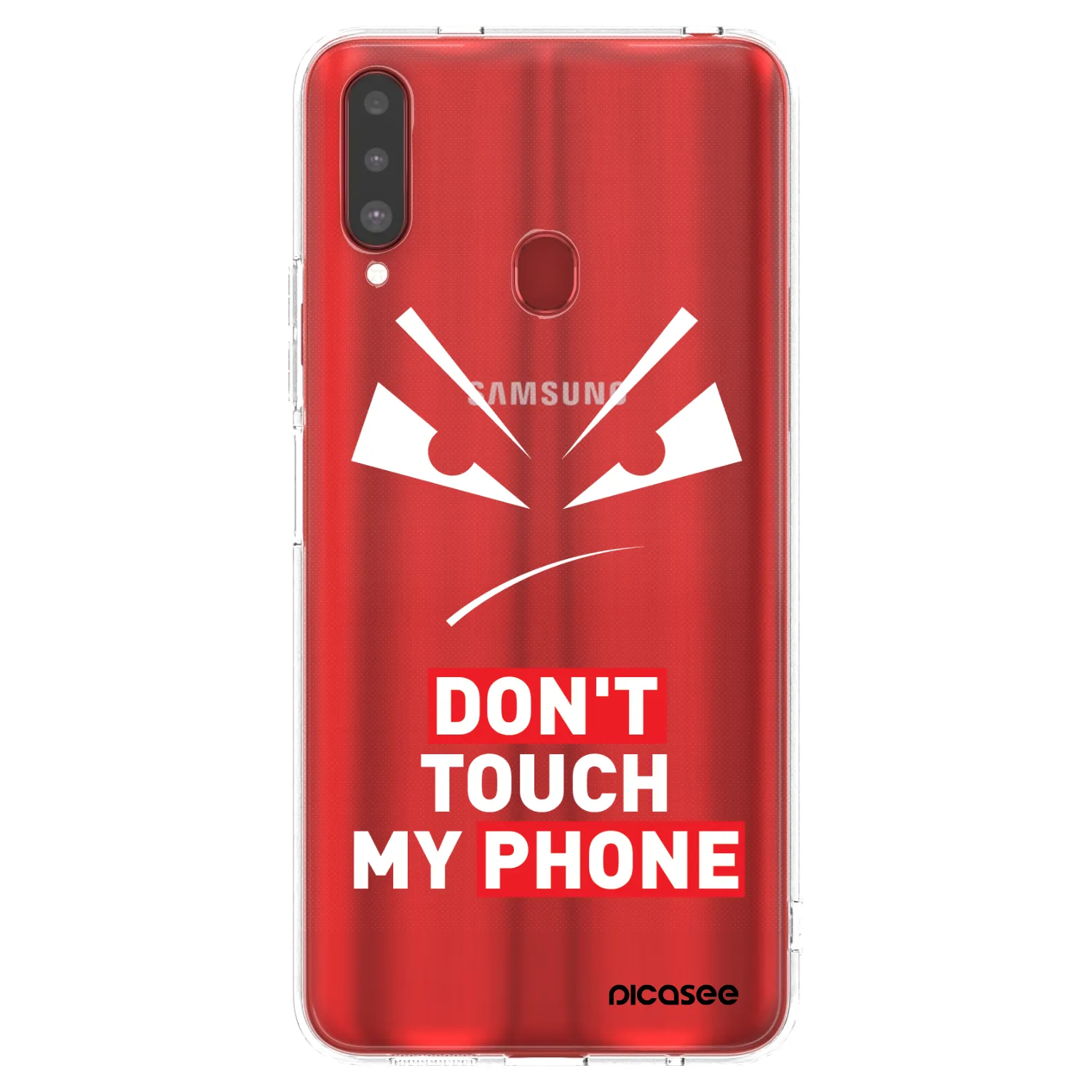Picasee átlátszó szilikon tok az alábbi mobiltelefonokra Samsung Galaxy A20s - Evil Eye - Transparent