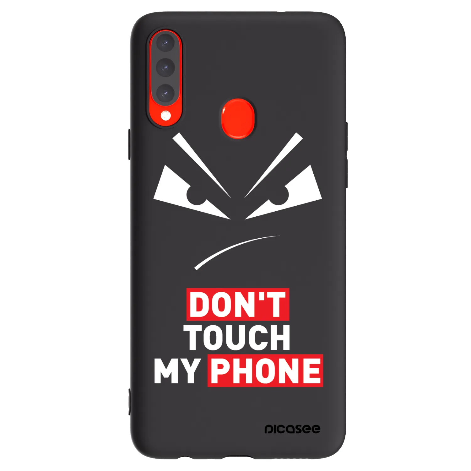 Picasee fekete szilikon tok az alábbi mobiltelefonokra Samsung Galaxy A20s - Evil Eye - Transparent