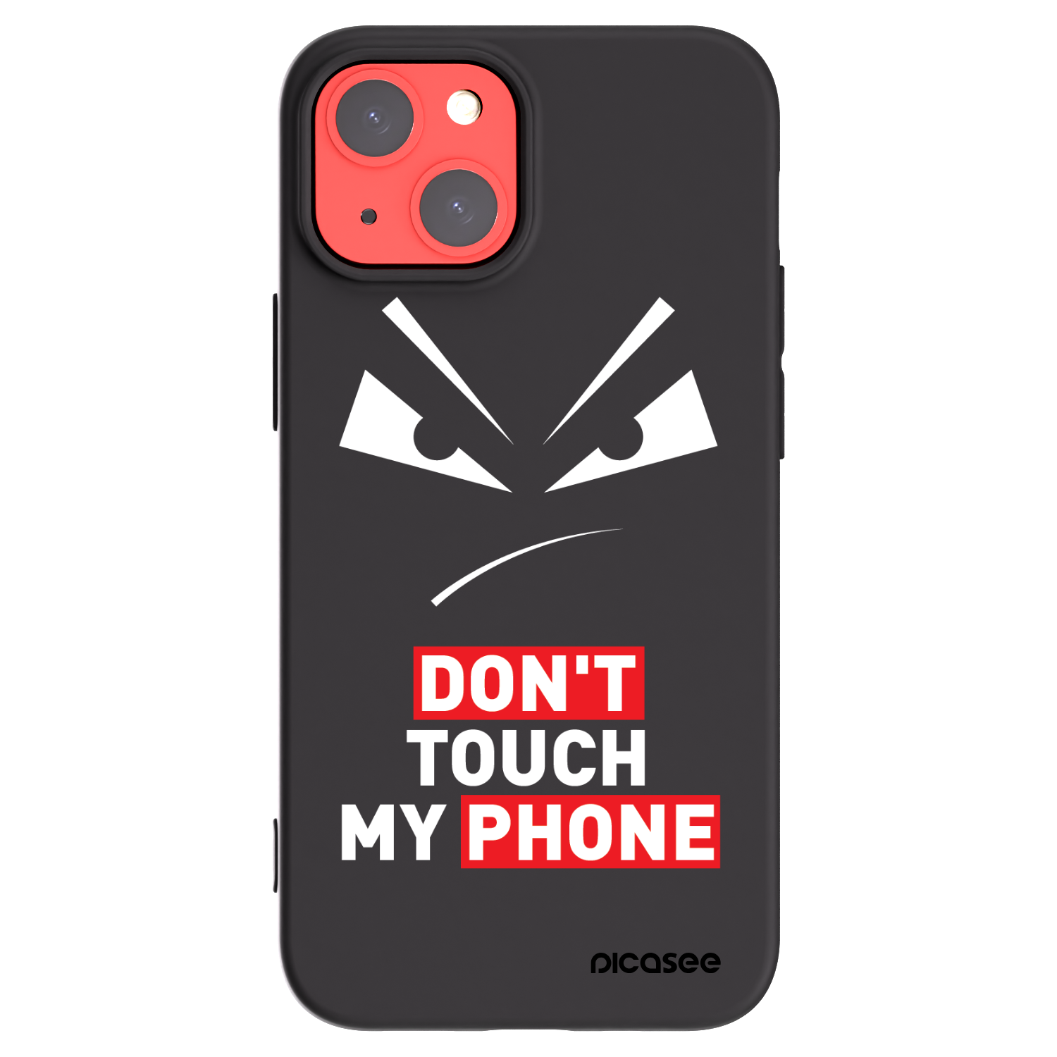 Picasee fekete szilikon tok az alábbi mobiltelefonokra Apple iPhone 13 mini - Evil Eye - Transparent