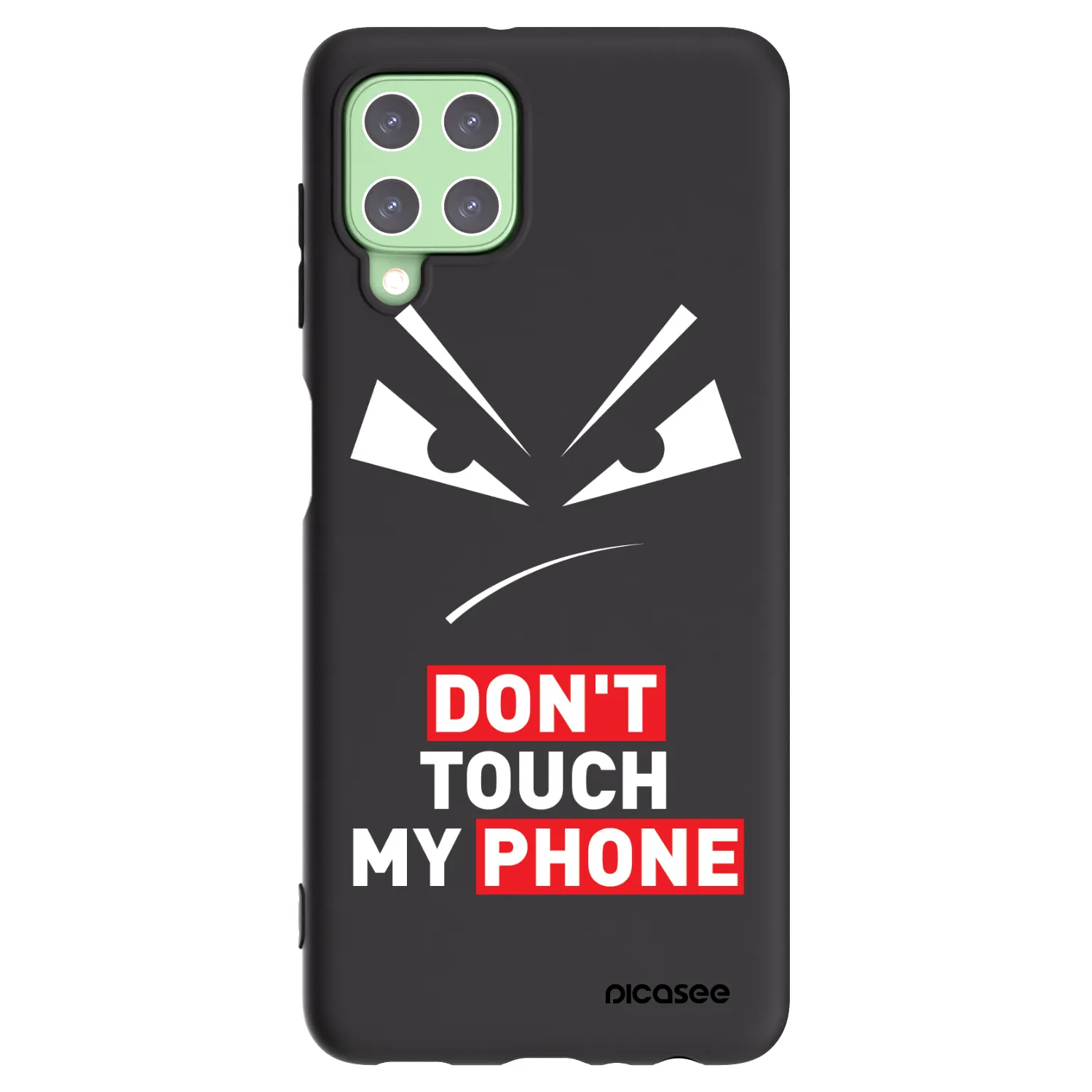 Picasee fekete szilikon tok az alábbi mobiltelefonokra Samsung Galaxy A22 A225F 4G - Evil Eye - Transparent