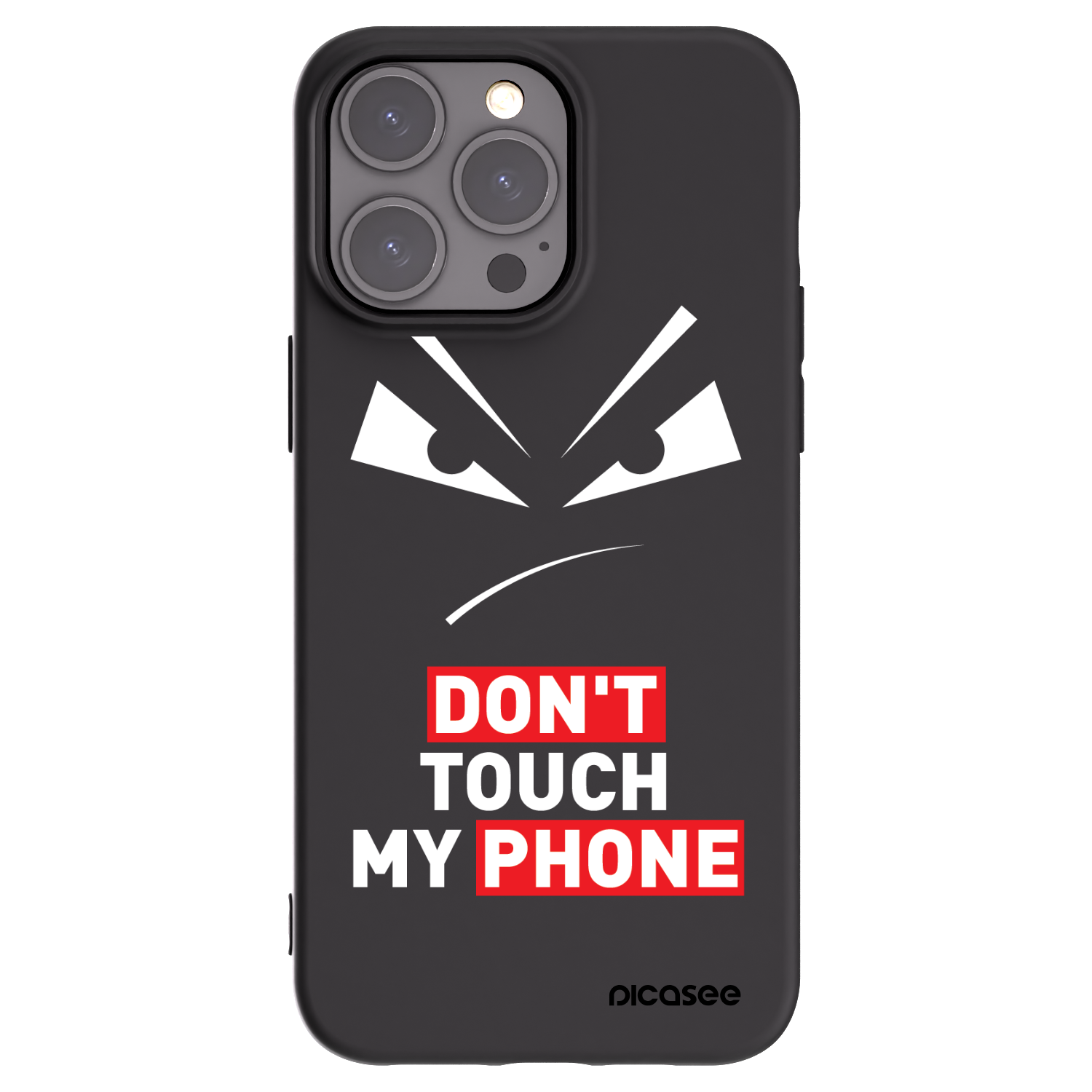 Picasee fekete szilikon tok az alábbi mobiltelefonokra Apple iPhone 15 Pro Max - Evil Eye - Transparent