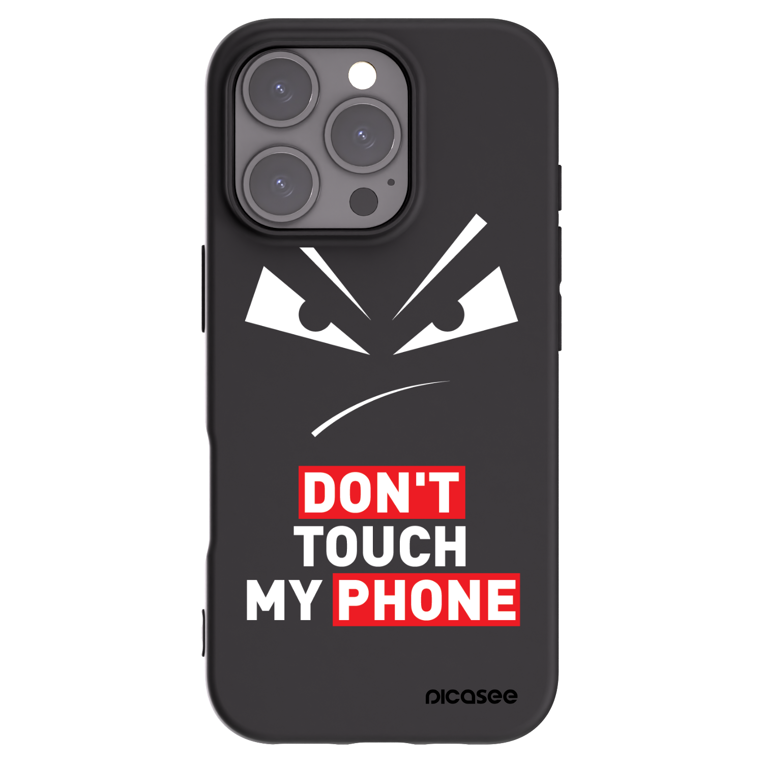 Picasee fekete szilikon tok az alábbi mobiltelefonokra Apple iPhone 16 Pro - Evil Eye - Transparent