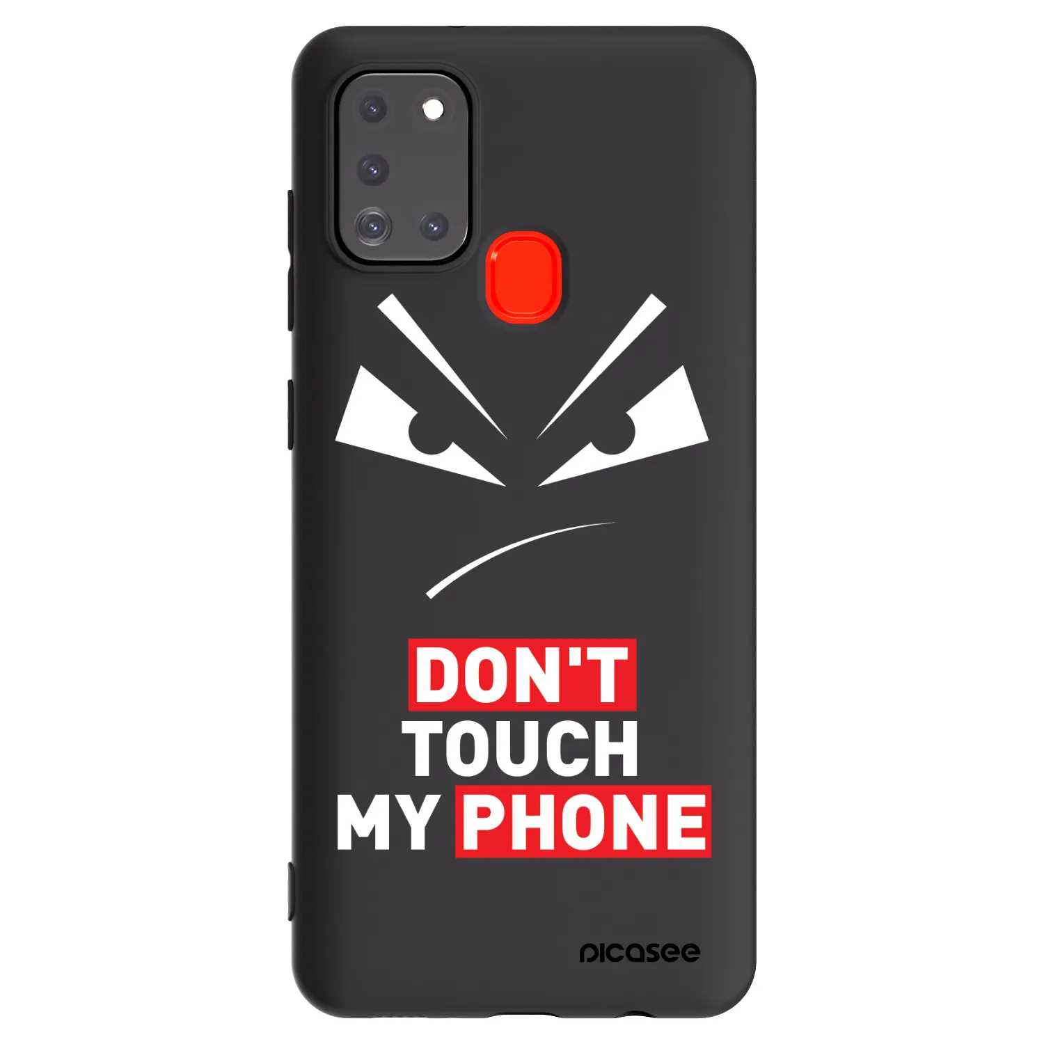 Picasee fekete szilikon tok az alábbi mobiltelefonokra Samsung Galaxy A21s - Evil Eye - Transparent