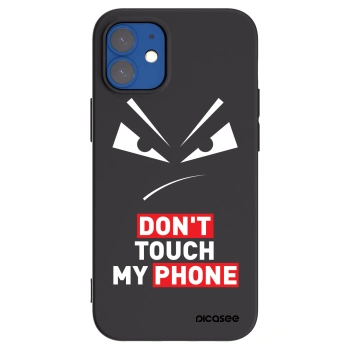 Picasee fekete szilikon tok az alábbi mobiltelefonokra Apple iPhone 12 mini - Evil Eye - Transparent