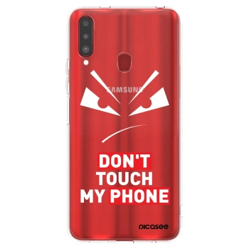 Picasee átlátszó szilikon tok az alábbi mobiltelefonokra Samsung Galaxy A20s - Evil Eye - Transparent