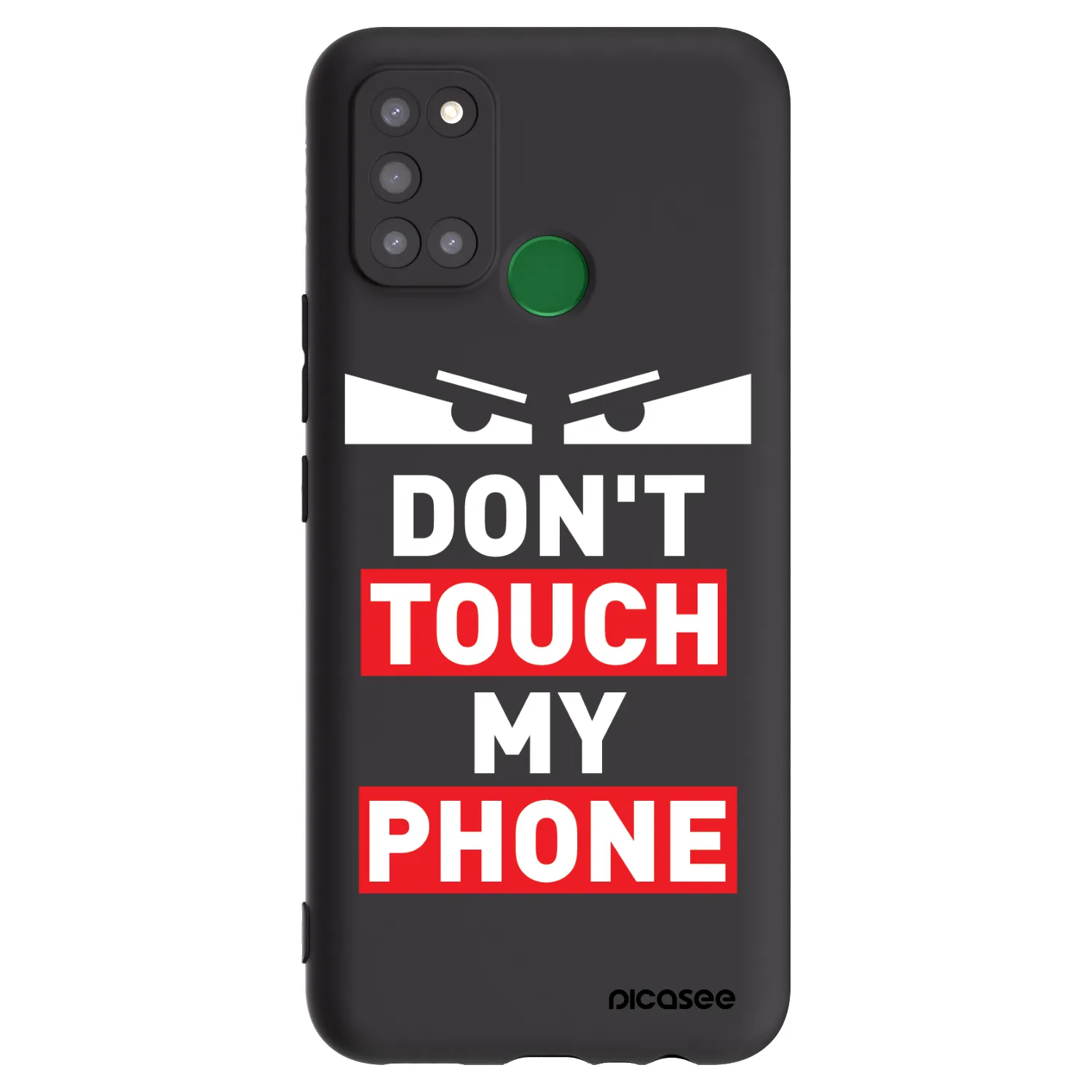 Picasee fekete szilikon tok az alábbi mobiltelefonokra Realme 7i - Shadow Eye - Transparent