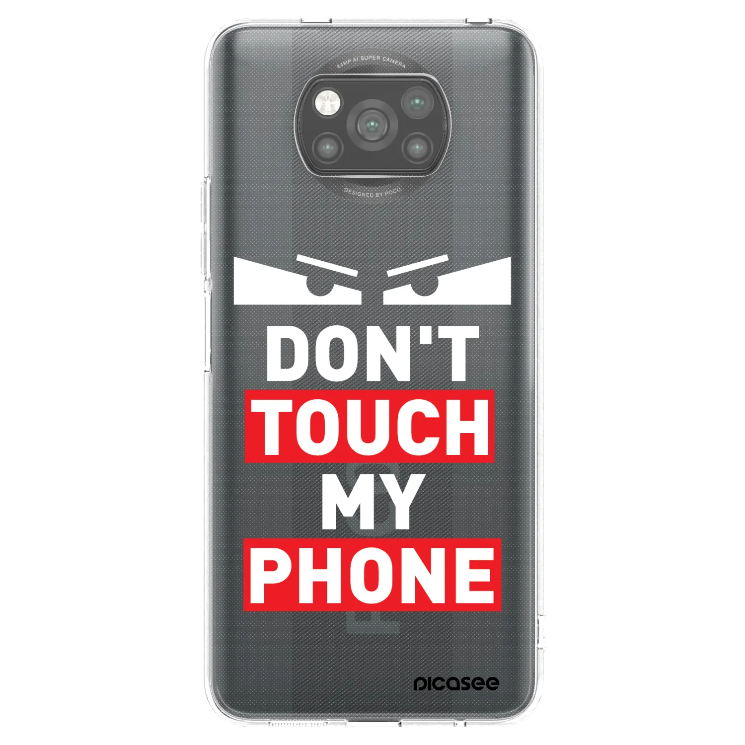 Picasee fekete szilikon tok az alábbi mobiltelefonokra Xiaomi Poco X3 Pro - Shadow Eye - Transparent