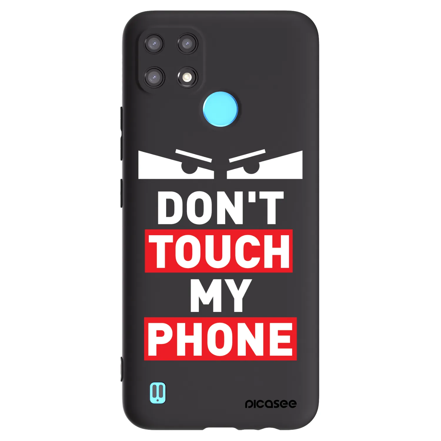 Picasee fekete szilikon tok az alábbi mobiltelefonokra Realme C21 - Shadow Eye - Transparent