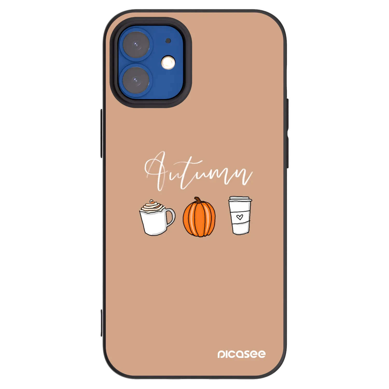 Picasee fekete szilikon tok az alábbi mobiltelefonokra Apple iPhone 12 mini - Autumn
