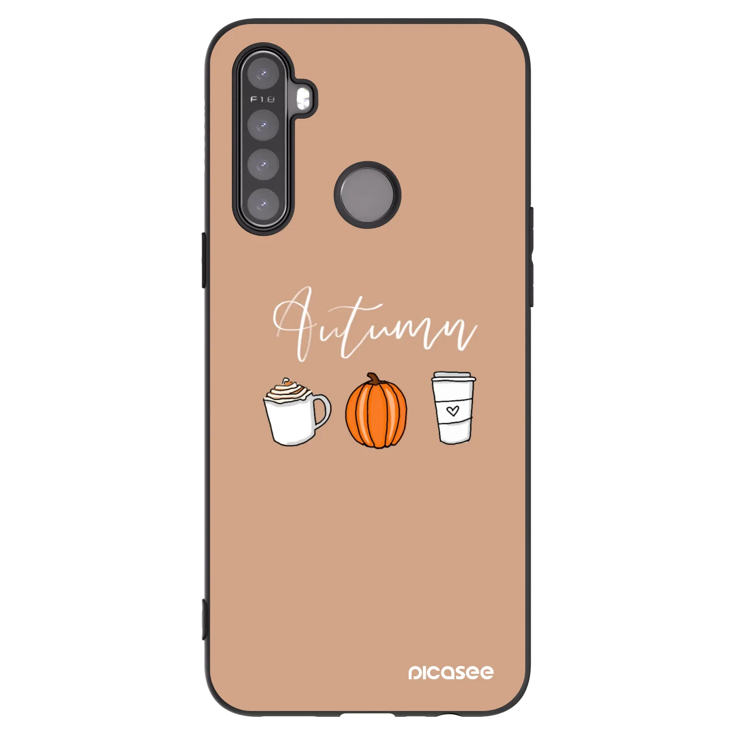 Picasee fekete szilikon tok az alábbi mobiltelefonokra Realme 5 - Autumn