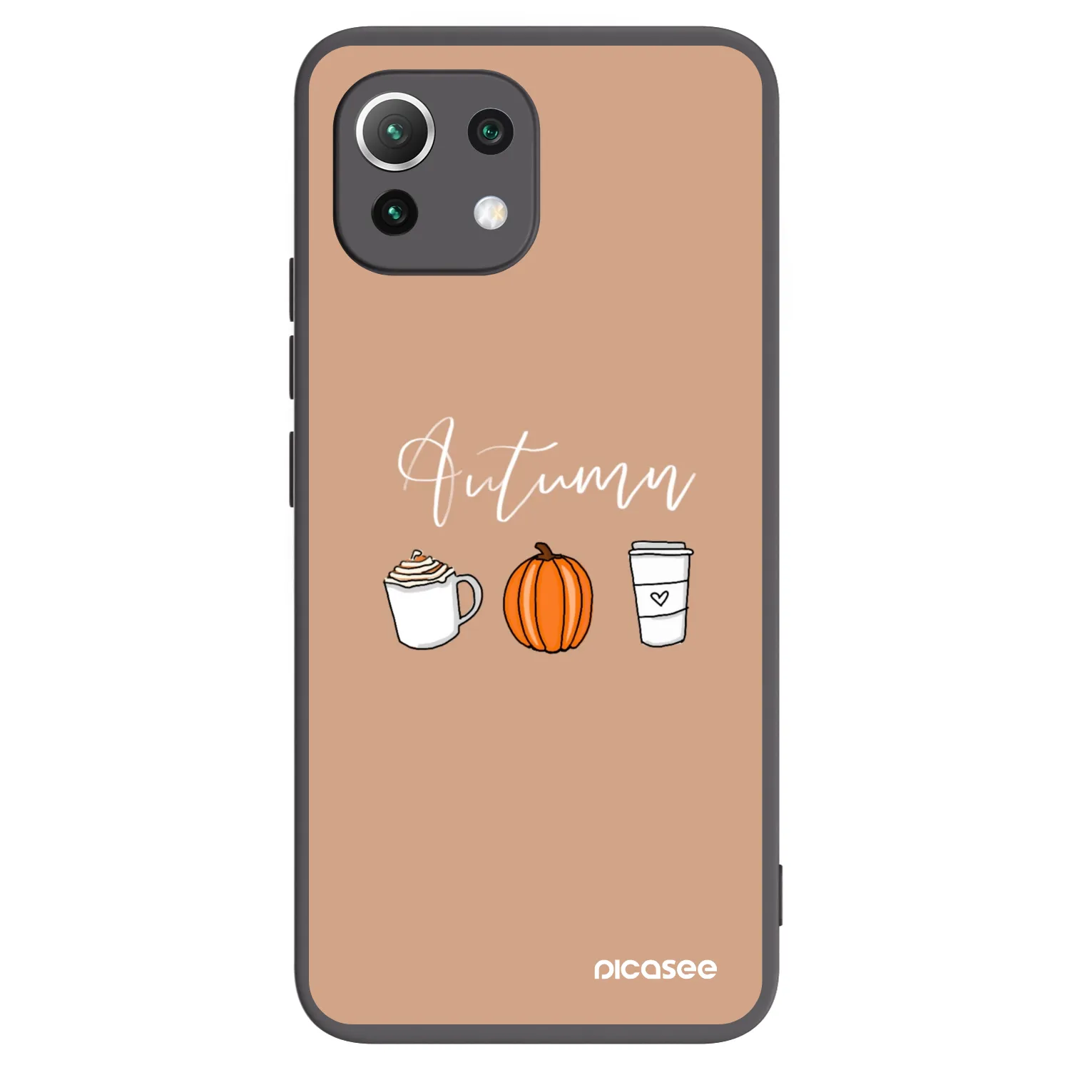 Picasee fekete szilikon tok az alábbi mobiltelefonokra Xiaomi 11 Lite 5G NE - Autumn