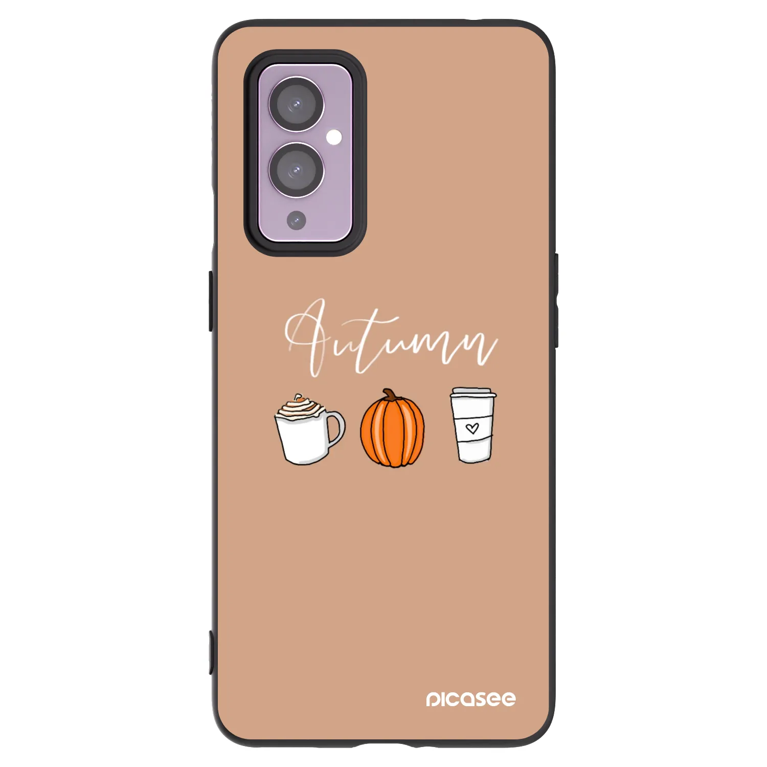 Picasee fekete szilikon tok az alábbi mobiltelefonokra OnePlus 9 - Autumn