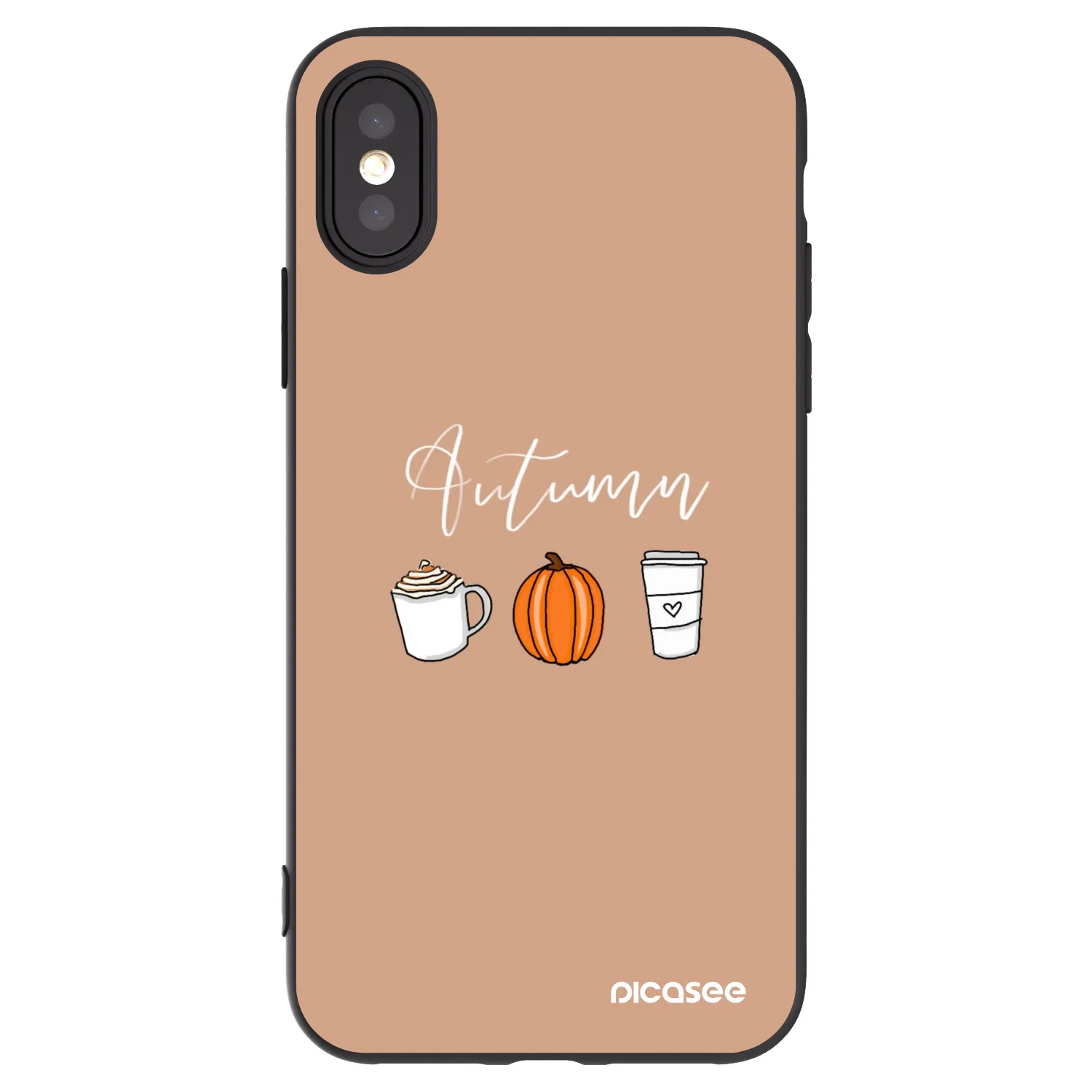 Picasee fekete szilikon tok az alábbi mobiltelefonokra Apple iPhone X/XS - Autumn