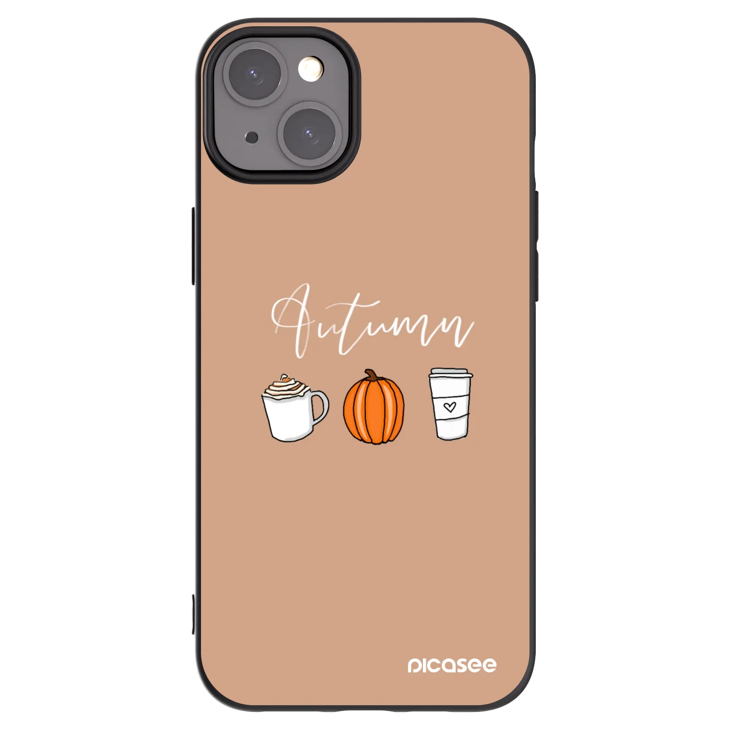 Picasee fekete szilikon tok az alábbi mobiltelefonokra Apple iPhone 15 Plus - Autumn