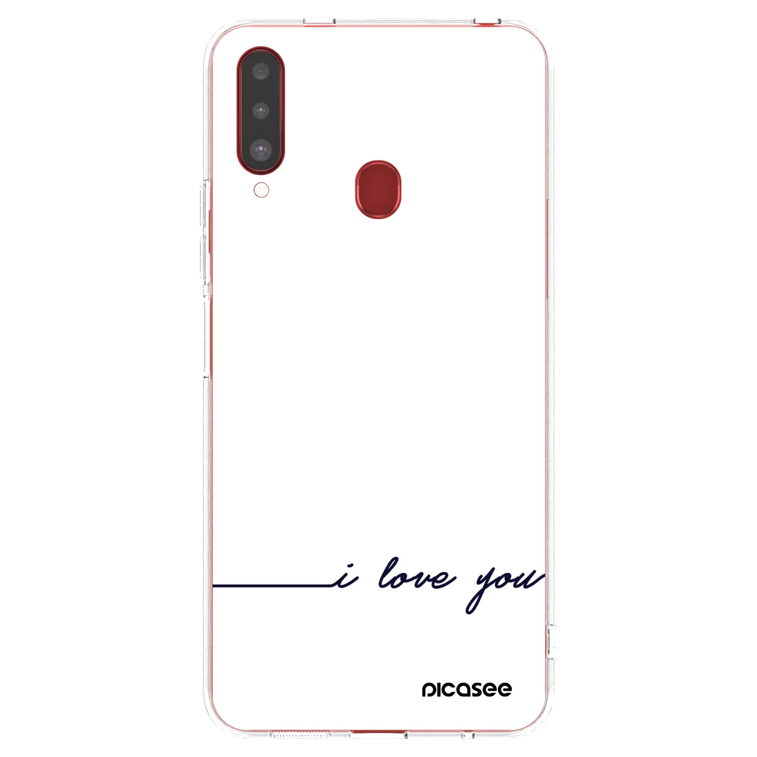 Picasee átlátszó szilikon tok az alábbi mobiltelefonokra Samsung Galaxy A20s - I love you