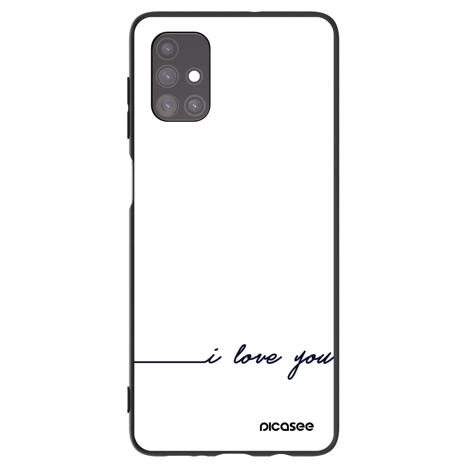 Picasee fekete szilikon tok az alábbi mobiltelefonokra Samsung Galaxy M51 M515F - I love you