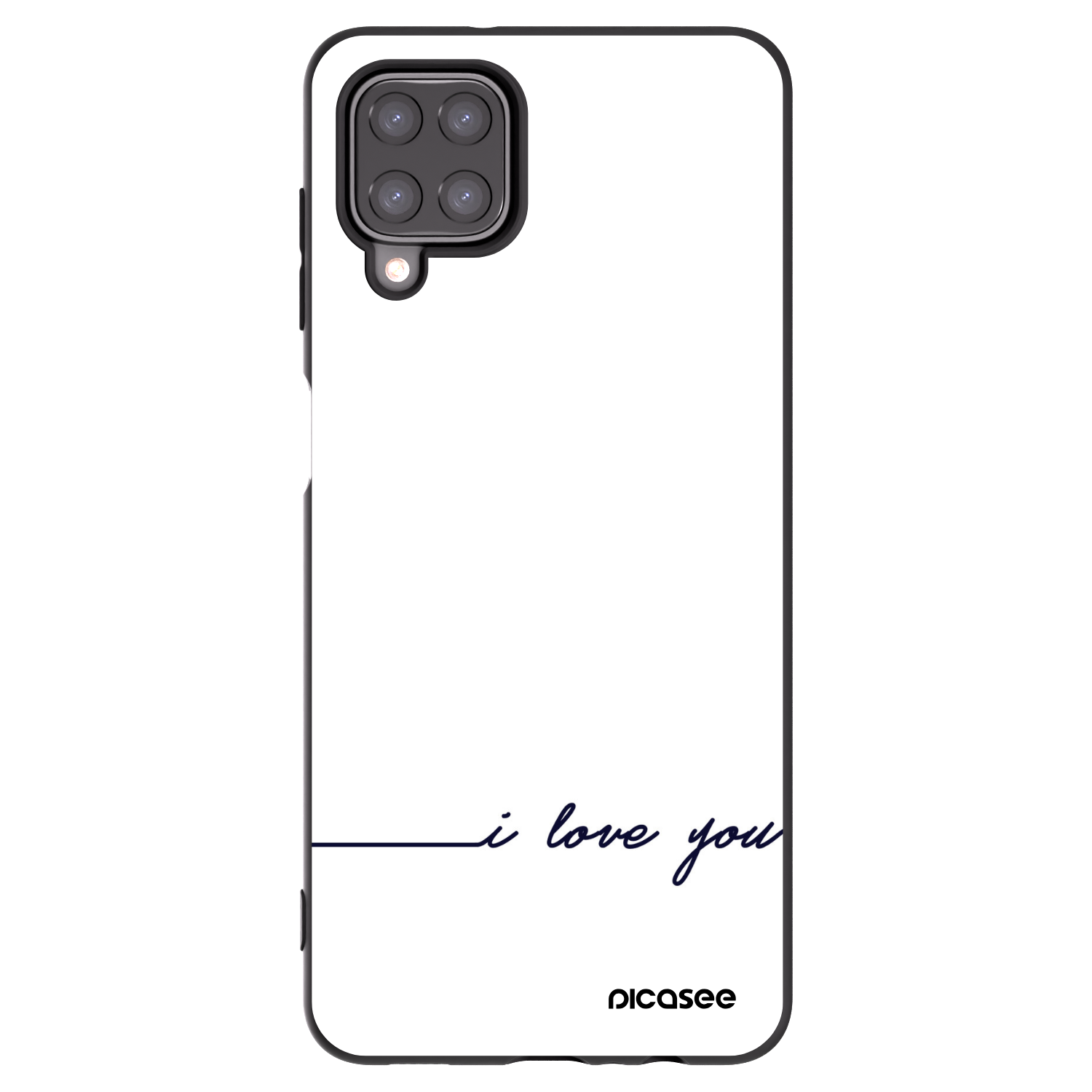 Picasee fekete szilikon tok az alábbi mobiltelefonokra Samsung Galaxy A12 A125F - I love you