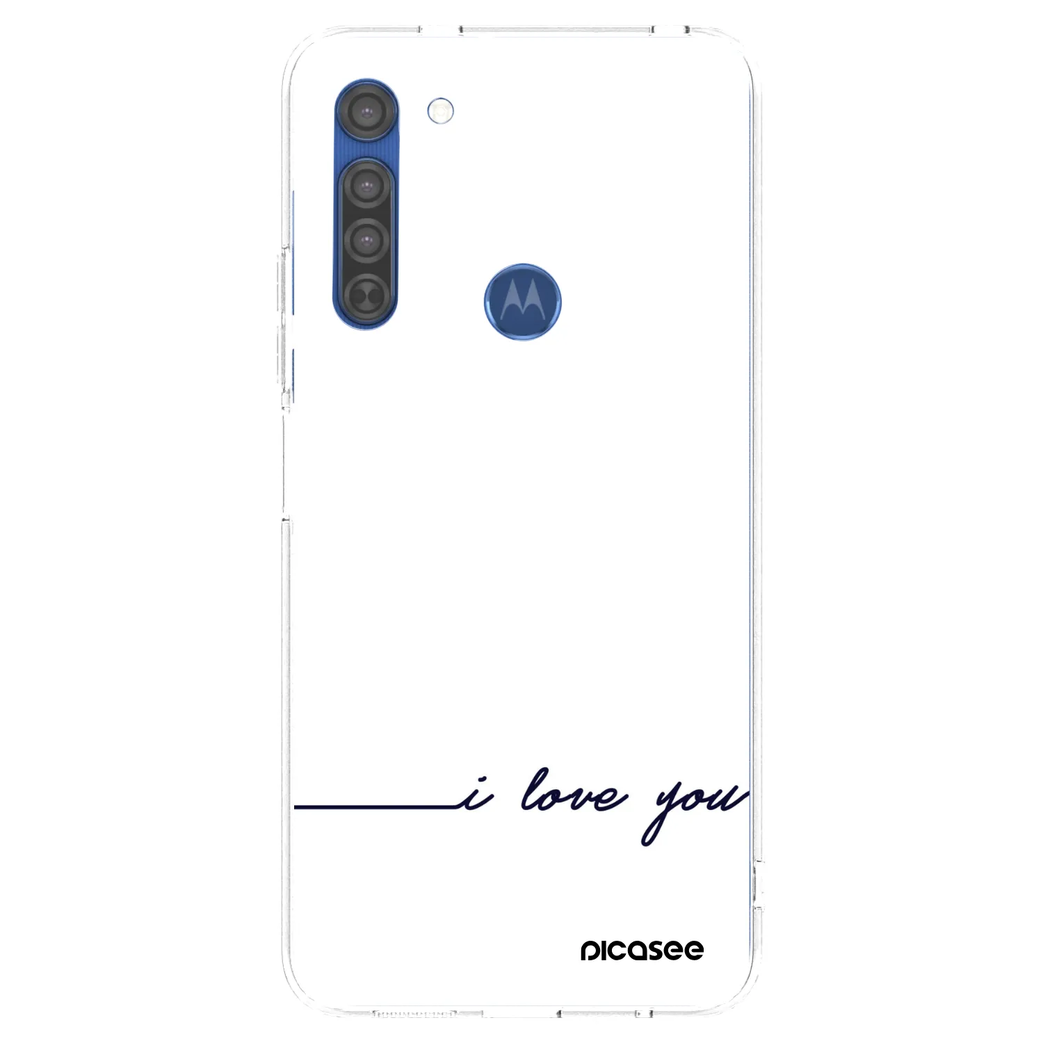 Picasee átlátszó szilikon tok az alábbi mobiltelefonokra Motorola Moto G8 - I love you