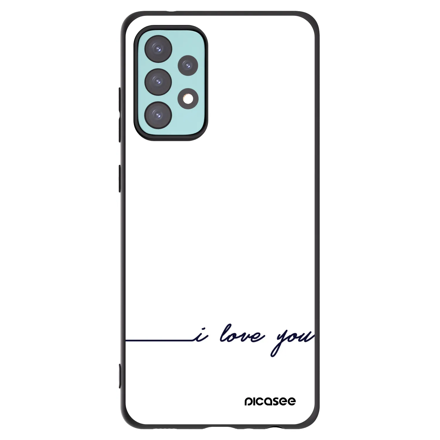 Picasee fekete szilikon tok az alábbi mobiltelefonokra Samsung Galaxy A72 A725F - I love you
