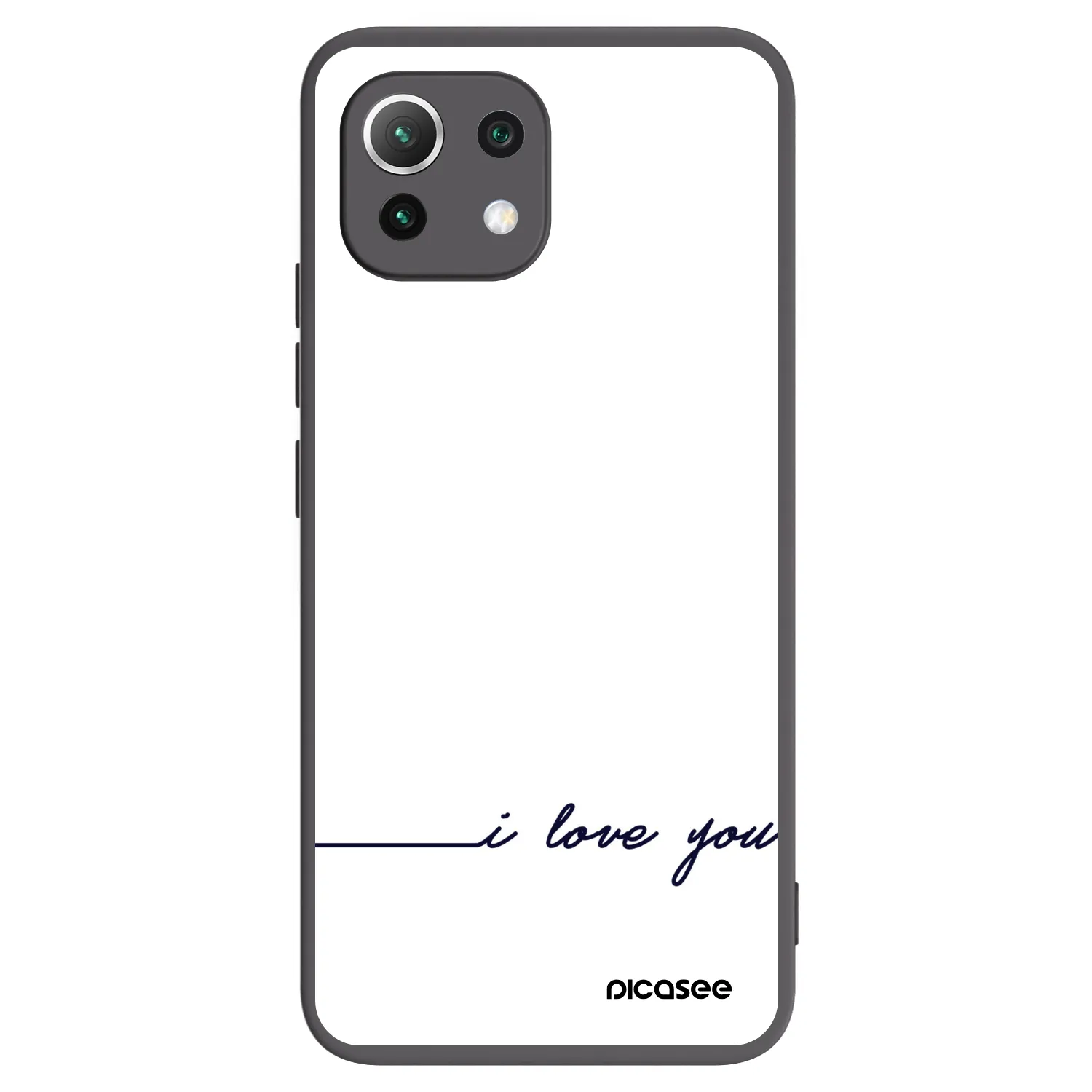 Picasee fekete szilikon tok az alábbi mobiltelefonokra Xiaomi Mi 11 Lite - I love you