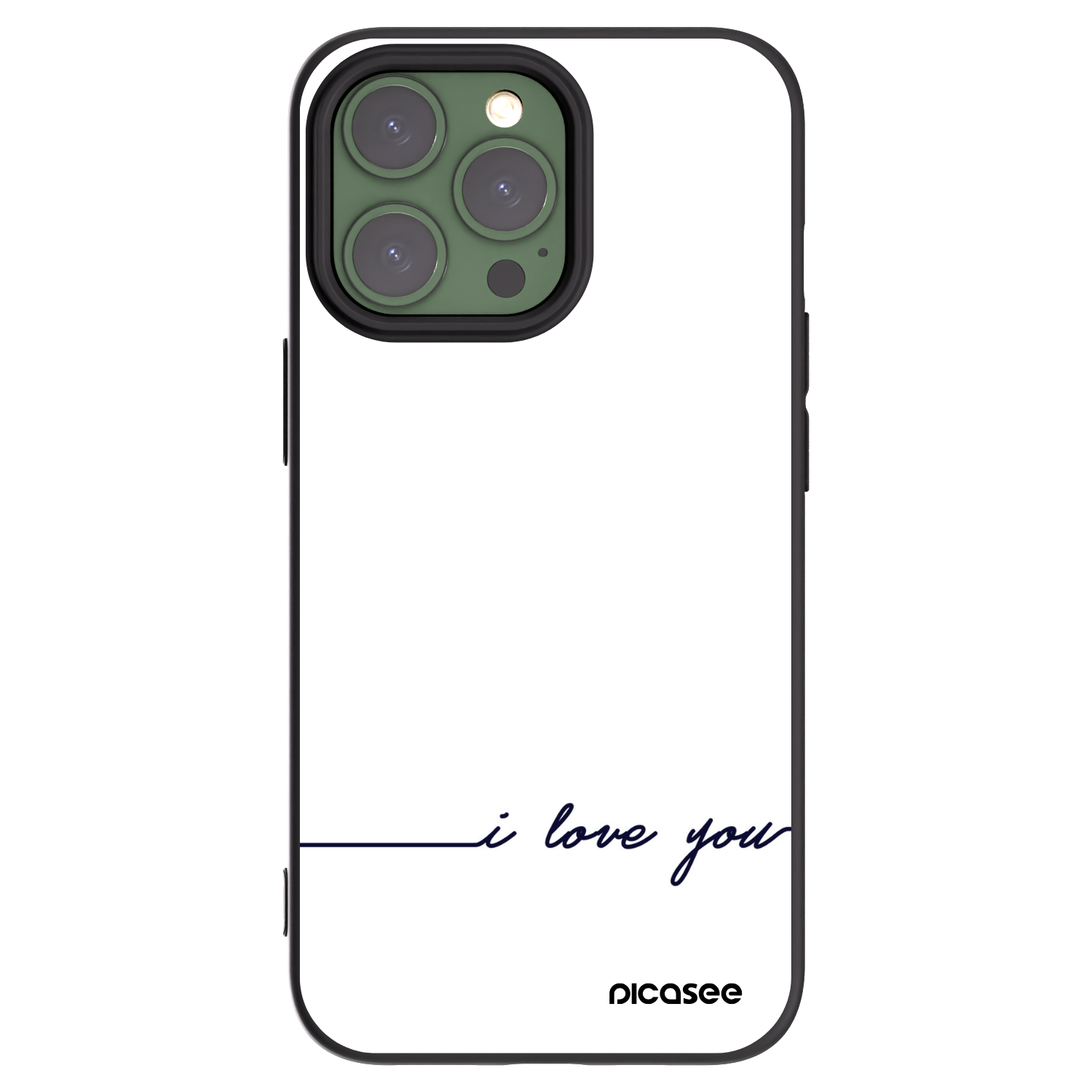 Picasee fekete szilikon tok az alábbi mobiltelefonokra Apple iPhone 13 Pro - I love you