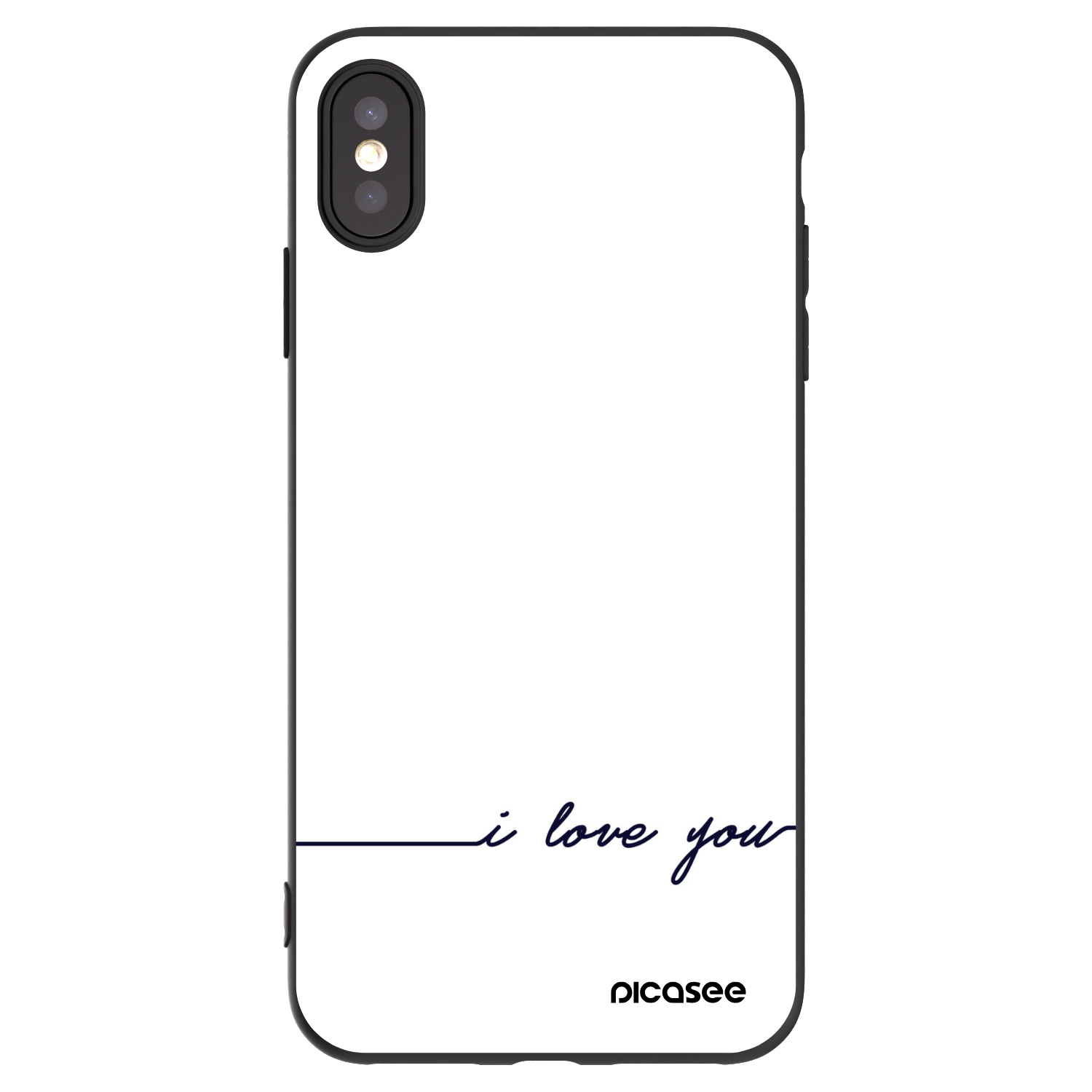 Picasee fekete szilikon tok az alábbi mobiltelefonokra Apple iPhone XS Max - I love you