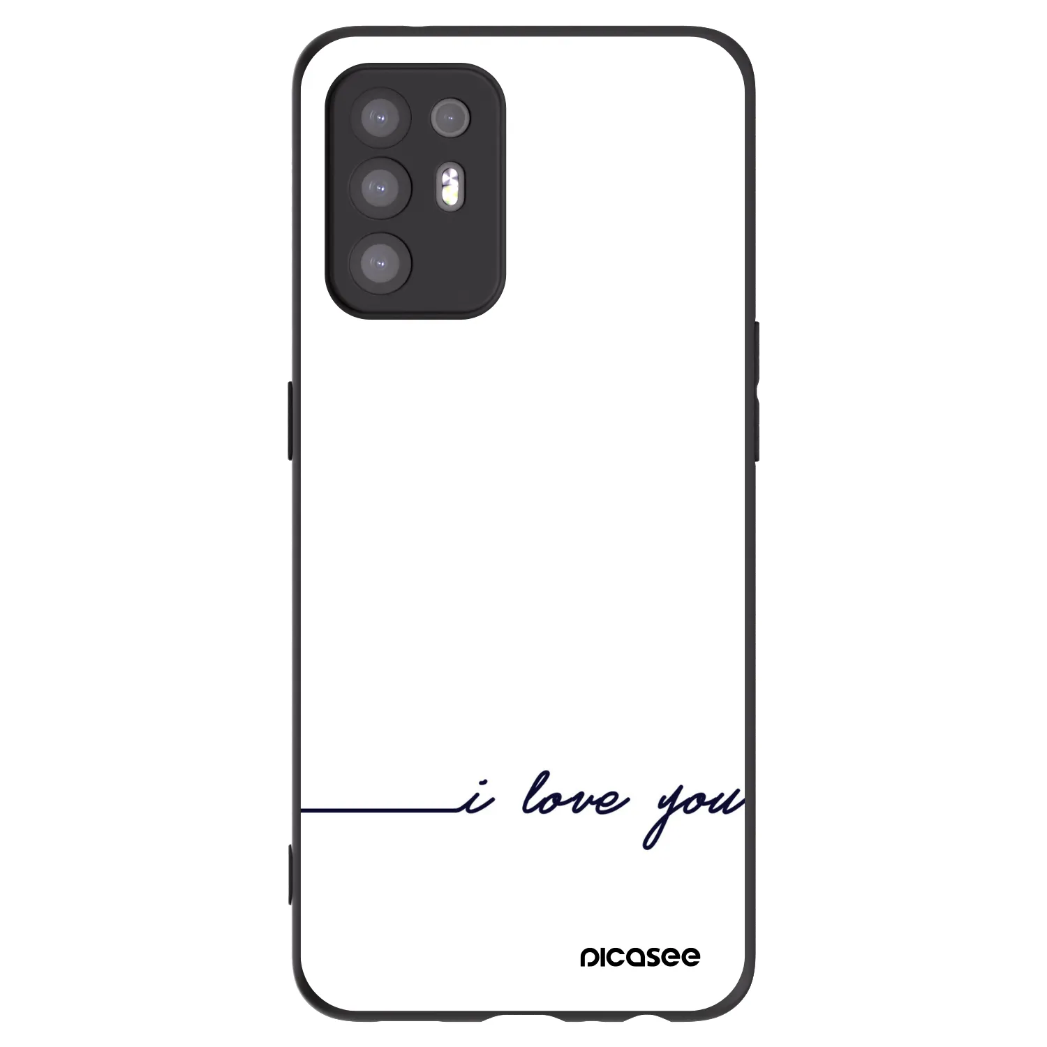 Picasee fekete szilikon tok az alábbi mobiltelefonokra OPPO A94 5G - I love you