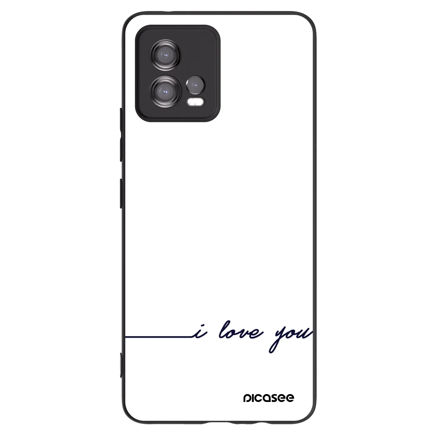 Picasee fekete szilikon tok az alábbi mobiltelefonokra Motorola Moto G72 - I love you