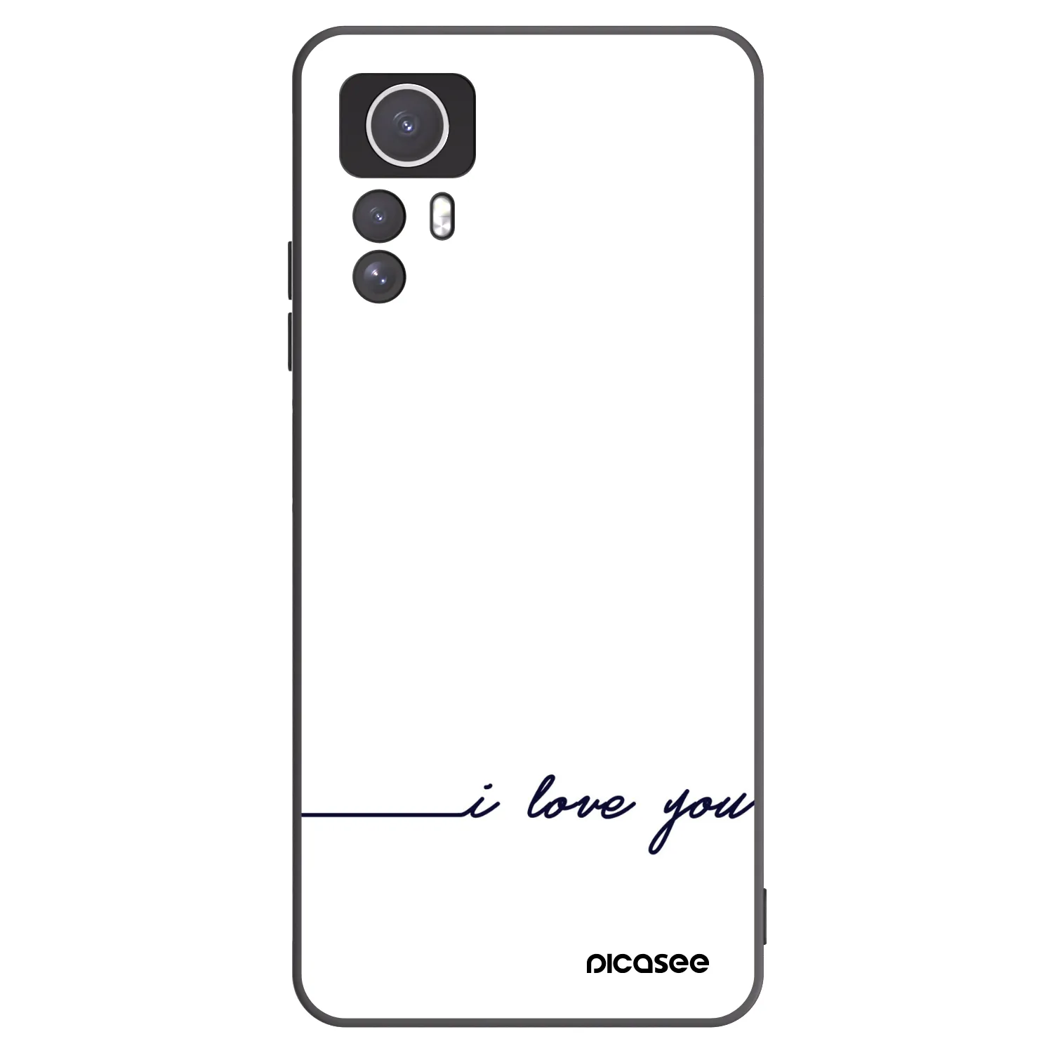 Picasee fekete szilikon tok az alábbi mobiltelefonokra Xiaomi Redmi Note 12S - I love you