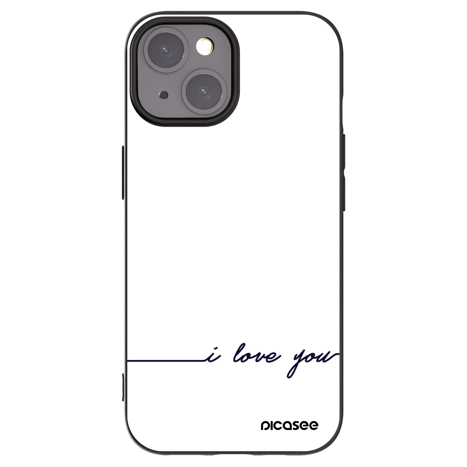 Picasee fekete szilikon tok az alábbi mobiltelefonokra Apple iPhone 15 - I love you