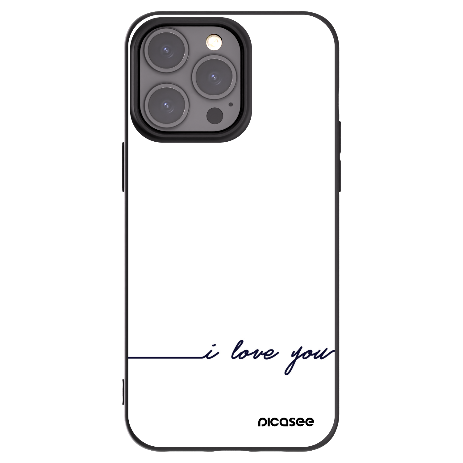 Picasee fekete szilikon tok az alábbi mobiltelefonokra Apple iPhone 15 Pro Max - I love you