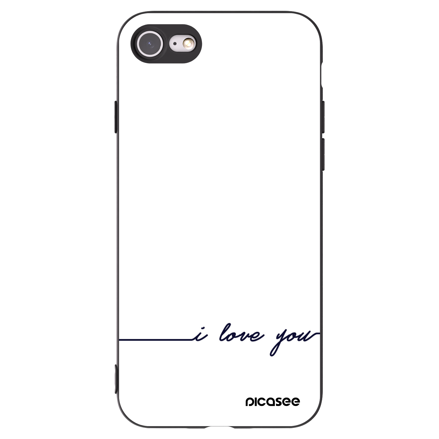 Picasee fekete szilikon tok az alábbi mobiltelefonokra Apple iPhone 8 - I love you