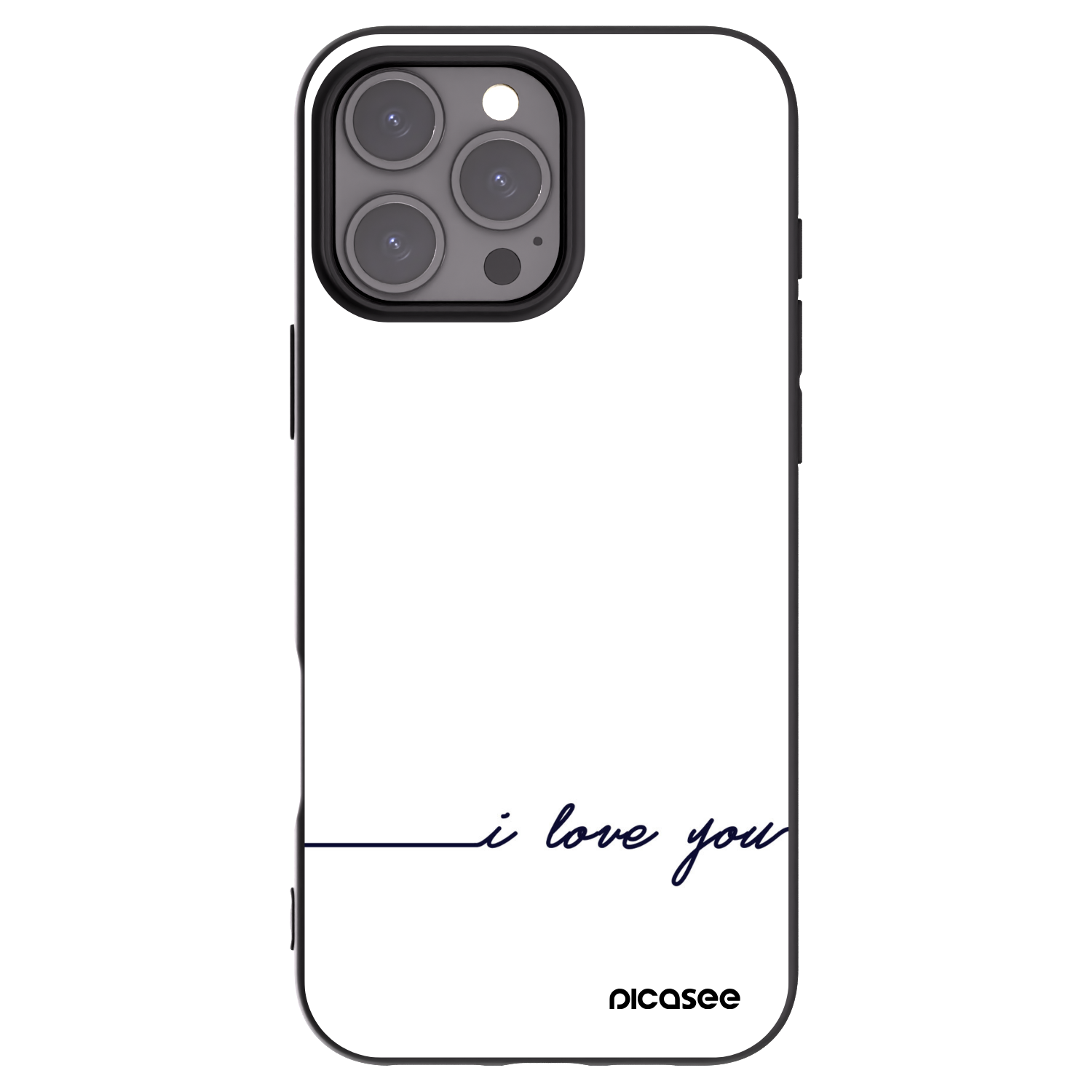 Picasee fekete szilikon tok az alábbi mobiltelefonokra Apple iPhone 16 Pro Max - I love you