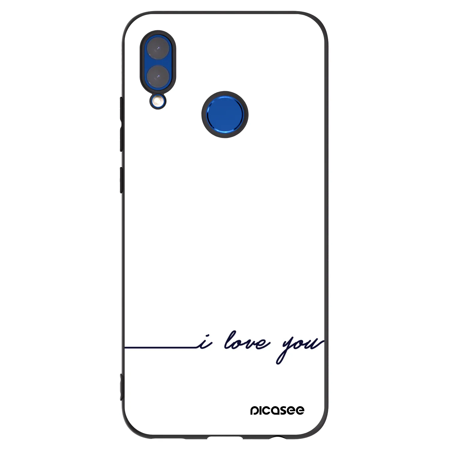 Picasee fekete szilikon tok az alábbi mobiltelefonokra Honor 10 Lite - I love you