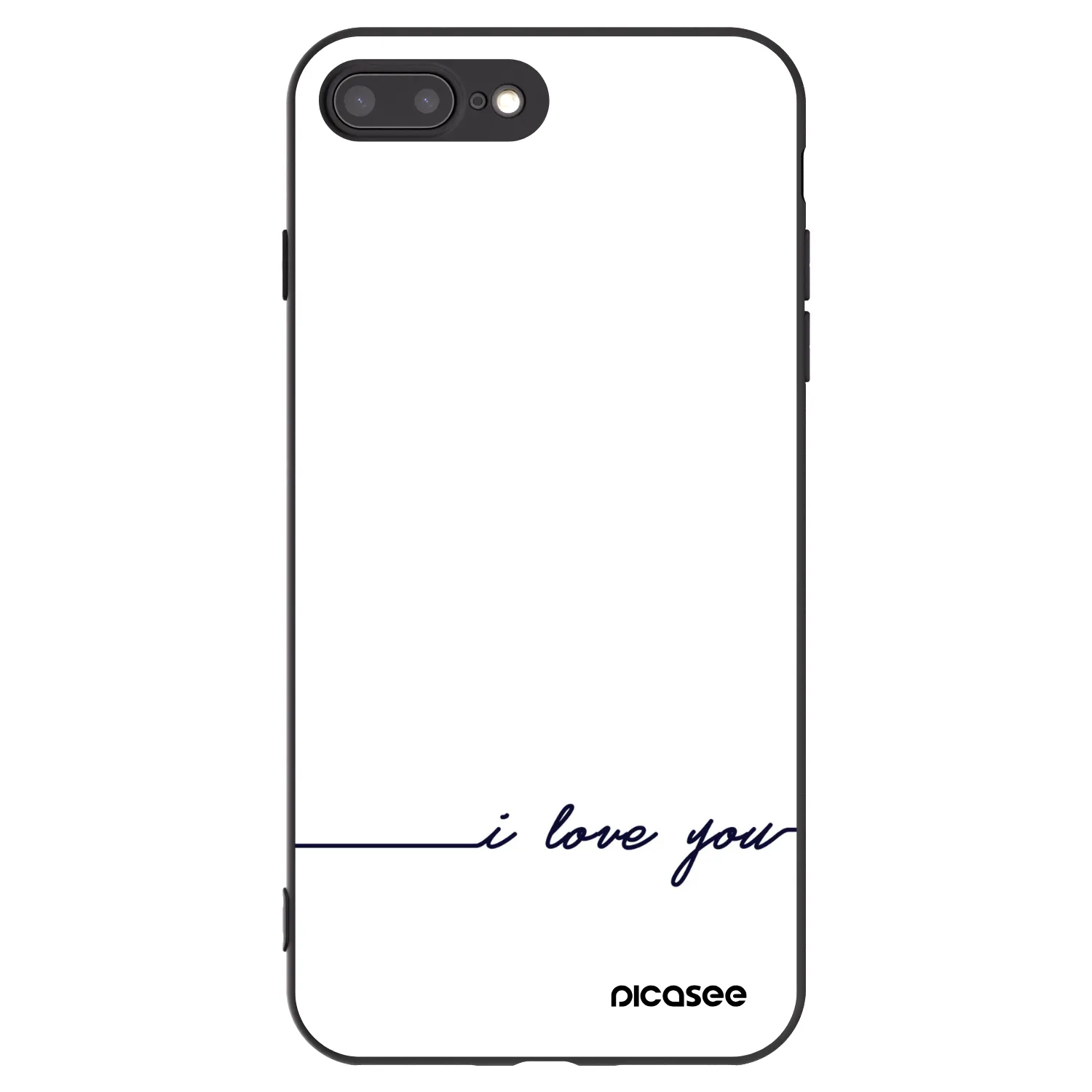 Picasee fekete szilikon tok az alábbi mobiltelefonokra Apple iPhone 8 Plus - I love you