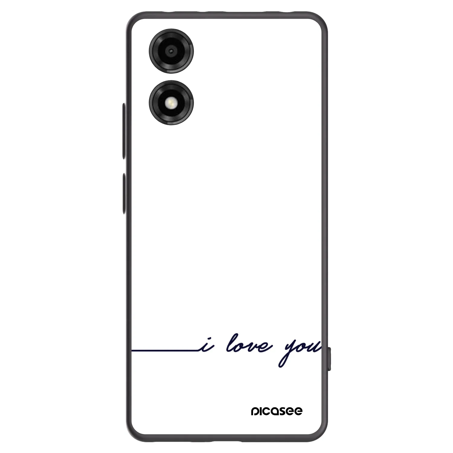 Picasee fekete szilikon tok az alábbi mobiltelefonokra Motorola Moto E14 - I love you