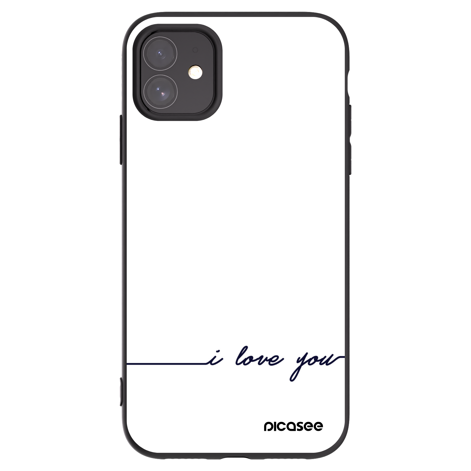 Picasee fekete szilikon tok az alábbi mobiltelefonokra Apple iPhone 11 - I love you