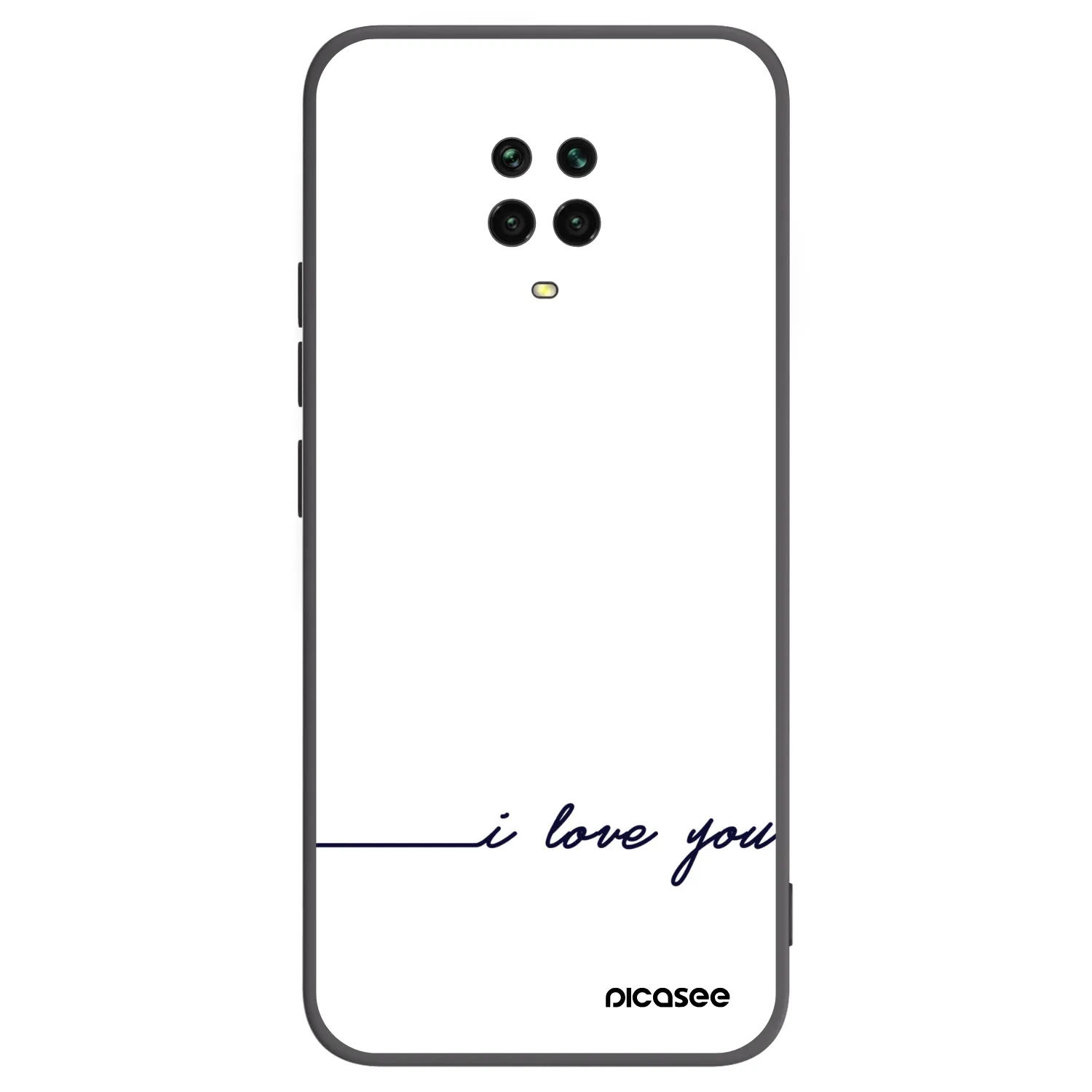 Picasee fekete szilikon tok az alábbi mobiltelefonokra Xiaomi Redmi Note 9S - I love you